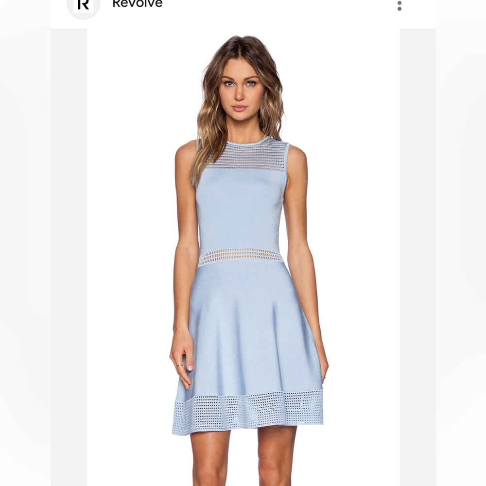 Ronny Kobe Periwinkle “Mabel” mesh panel dress